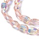 Transparentes perles de verre de galvanoplastie brins GLAA-Q099-F01-08-3