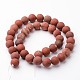 Helado hebras de perlas redondas de jaspe natural de color rojo G-J346-22-10mm-2