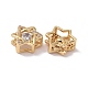Brass Micro Pave Clear Cubic Zirconia Charms KK-G420-07G-3