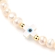 Cuentas de perlas naturales estiran pulseras BJEW-JB05539-03-2