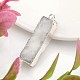 Rectangle Dyed Natural Druzy Agate Pendants G-I139-07-3