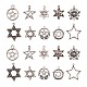 Pendenti pentacolo in lega di stile tibetano 100 pz 10 stili TIBEP-CJ0001-60-1