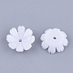 不透明樹脂ビーズキャップ  マルチ花弁  花  ホワイト  10x10x3mm  穴：1.2mm RESI-T040-032-2
