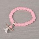 Perles de verre givré extensibles bracelets à breloques pour enfants BJEW-JB01769-06-1