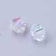 Electroplate Crystal Glass Bicone Beads GGLA-F026-B01