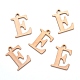 Ion Plating(IP) 304 Stainless Steel Alphabet Charms STAS-H122-E-RG-2