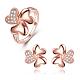 Real Rose Gold Plated Brass Cubic Zirconia Jewelry Sets SJEW-BB04769-RG-1