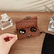 FINGERINSPIRE Vintage Wooden Ring Box for 2 Rings Walnut 2-Slot Couple Ring Display Box Wedding Ring Double Ring Box Small Jewelry Organizer Holder with Black Sponge Inside and Velvet Bag RDIS-WH0016-09-3