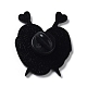 編み物テーマのエナメルピン  バックパックの服用の黒の合金ブローチ  ハート  30x25x2mm JEWB-H018-01EB-02-2