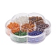 Perles de rocaille rondes en verre 7 couleurs SEED-YW0001-24C-02-4