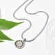 Мужские ожерелья в виде змейки из нержавеющей стали 201 с плоским круглым кулоном NJEW-S387-04P-3