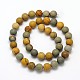Frosted Round Natural Picture Jasper Beads Strands G-N0166-69-10mm-3