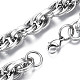 201 pulsera de cadena de cuerda de acero inoxidable para hombres y mujeres. BJEW-S057-67-3