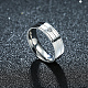 Regalos del día de san valentín anillos de pareja de circonita cúbica de acero de titanio para hombres RJEW-BB16438-9-5