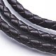 Three Loops Braided Leather Cord Wrap Bracelets BJEW-F291-12B-3