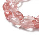Brins de perles de verre de quartz cerise G-P520-C04-01-4