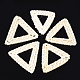 手作りのリードケイン/籐織りリンキングリング  わらのイヤリングやネックレスを作るための  漂白  三角形  ベージュ  40~44x42~49x4~5mm  インナー対策：15~22x15~24mm X-WOVE-T006-068A-1