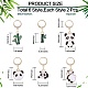 Décoration de pendentif en émail en alliage de bambou panda HJEW-SW00034-2
