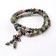 3 boucles naturelles bracelets wrap agate de perles indiennes BJEW-D399-09-1