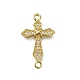 Подвески-крестики из латуни с прозрачным кубическим цирконием ZIRC-I070-030G-1