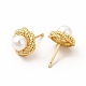 Rack Plating Brass Stud Earrings for Women EJEW-H091-19G-2