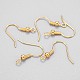 Golden Brass Earring Hooks Ear Wire Hooks X-KK-Q261-5