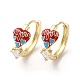 Boucles d'oreilles créoles en forme de cœur en laiton plaqué or véritable 18 carat EJEW-L268-024G-03-1