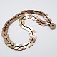 Flat Round Sea Shell Beads Necklaces NJEW-I032-01B-1