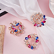 Gorgecraft 3Pcs 3 Style Colorful Dyed Quartz Flower & Heart Brooch Pins FIND-GF0005-31-4