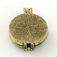 Rack de bases huecos enchapado colgantes medallón de rhinestone de bronce del difusor KK-S654-AG-3