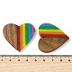 Подвески Pride на тему радуги из смолы и орехового дерева X-WOOD-K012-03-3
