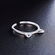 SHEGRACE Lovely Rhodium Plated 925 Sterling Silver Cuff Rings JR54A-02-4