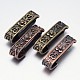 Rectangle with Flower Pattern Rack Plating Brass Twister Clasps KK-L115-02-NF-1