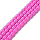 Baking Painted Drawbench Glass Bead Strands GLAD-XCP0001-02-1