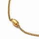 イオンプレーティング（ip）304ステンレスカーブチェーンネックレス  女性のための楕円形のビーズのネックレス  ゴールドカラー  15.75インチ（40cm） NJEW-P275-01G-2