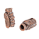 SUPERFINDINGS 2Pcs Brass Beads Cicada Knife Lanyard Beads Large Hole Red Copper Column Spacer Beads Vintage Round Craft Beads for Knife Zipper Pull Jewelry Charms 6mm Hole KK-FH0006-50R-1