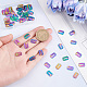 UNICRAFTALE About 50Pcs Razor Blade Pendant Rainbow Color Razor Blade Tag Pendant Charms 304 Stainless Steel Punk Rock Charms Rectangle Metal Pendant Hole 1.4mm for DIY Jewlery Making 12x7.5mm STAS-UN0037-43-2