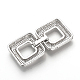 Brass Micro Pave Cubic Zirconia Fold Over Clasps ZIRC-S058-01P-2
