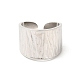 304 Stainless Steel Textured Wide Open Cuff Ring for Women RJEW-E063-22P-2