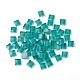 モザイクガラスタイル  染色正方形片  家の装飾やdiyの工芸品  ライトシーグリーン  9.5x9.5x4~4.5mm  約300個/袋 GLAA-D091-05-1