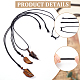 Globleland 3Pcs 3 Style Natural Tiger Eye Wing & Cone & Dagger Pendant Necklaces Set with Polyester Rope for Men Women NJEW-GL0001-02-5