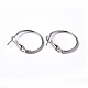 Platinum Color Brass Hoop Earrings X-EC259-NF-1