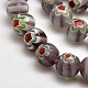 Faceted Millefiori Glass Round Beads Strands LK-P006-04-3