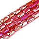 Electroplate Opaque Solid Color Glass Beads Strands EGLA-N002-25-B02-1