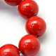Baking Painted Pearlized Glass Pearl Round Bead Strands HY-Q003-4mm-55-3