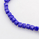Opaque Solid Color Crystal Glass Cube Beads Strands EGLA-F074C-01-3