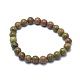 Bracelets extensibles de perles naturelles unakite BJEW-K212-A-006-2
