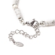 Natural Howlite & Pearl & Crystal Rhinestone Beaded Necklace for Women NJEW-JN04209-02-4