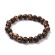Waxed Natural Bodhi Wood Round Beads Stretch Bracelets Sets BJEW-JB07099-7