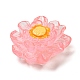 光る透明樹脂デコデンカボション  暗闇で光る蓮の花  ジュエリー作りのための  ピンク  22.5~23x9.5mm CRES-F032-B03-3